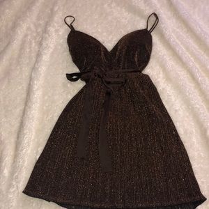 metallic mini dress